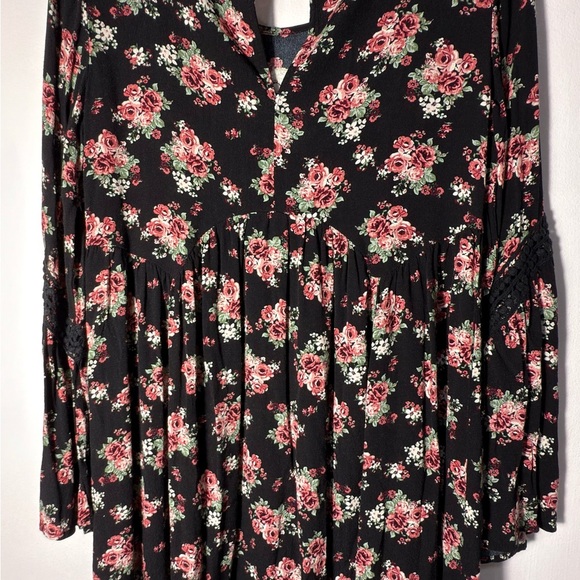 Xhilaration Black and Pink Floral Kids Dress - Picture 4 of 6